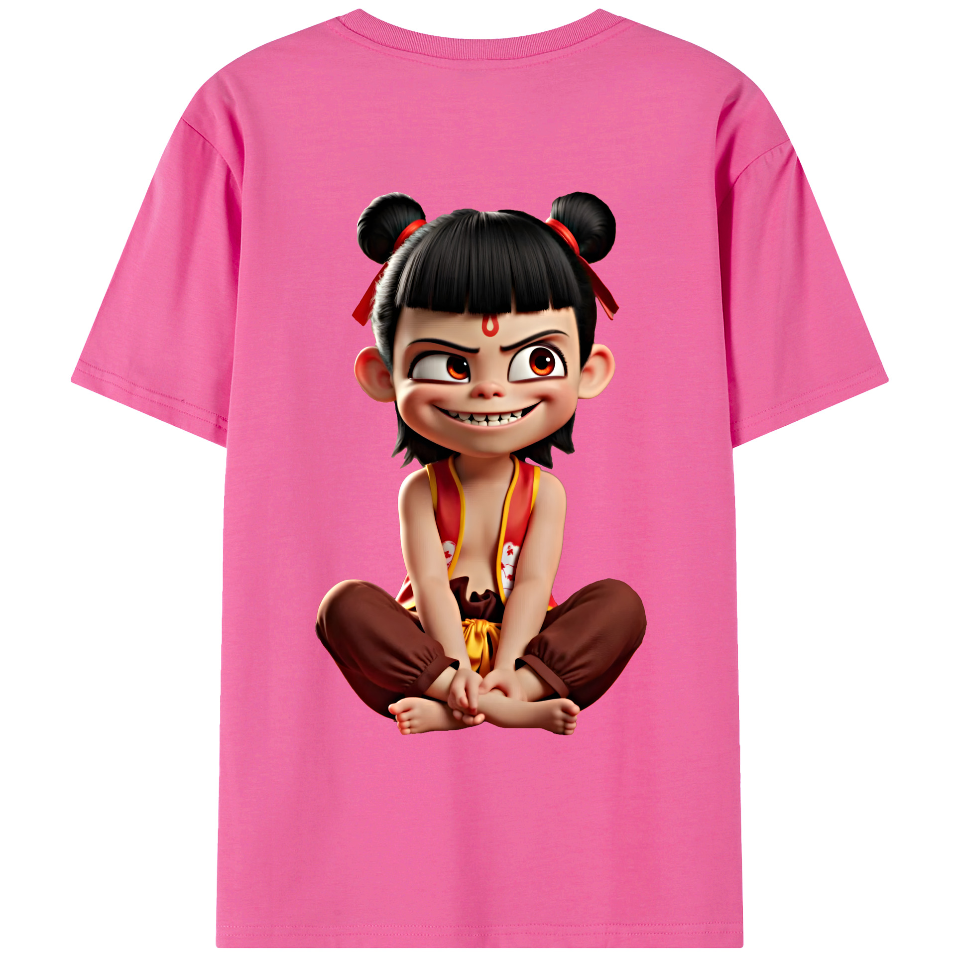 （画像用） Ne Zha 2 ナタ 魔童の大暴れ レディース半袖Tシャツ(バックプリント)